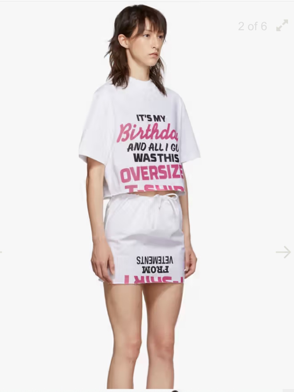 Vetements Cropped Streetware Birthday Cropped Sweatshirt Tee NWOT SM
(Tee Only)